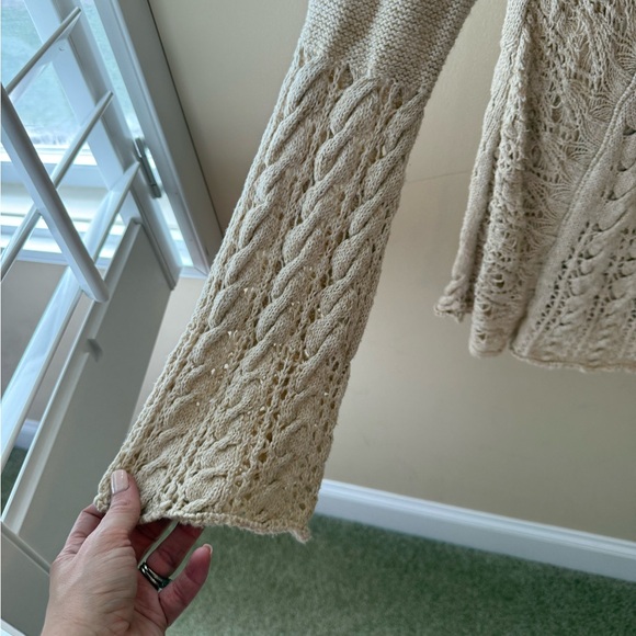 Free People Y2K Clockwork Crochet Bell Sleeve Sweater size M - Picture 5 of 7